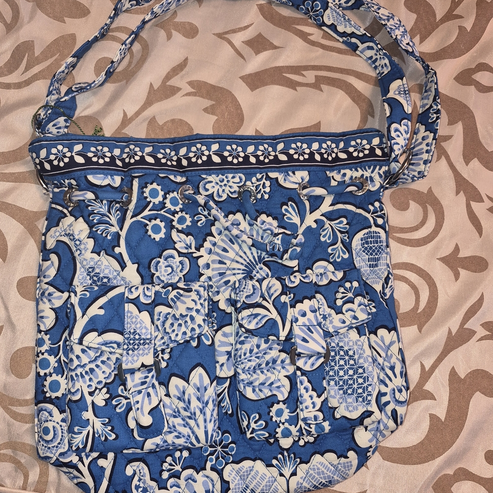 Vera Bradley Blue and White Floral Crossbody Bag